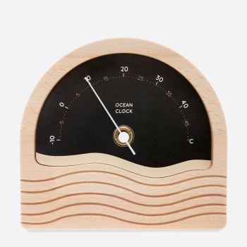 thermomètre bois et cadran noir en Celsius