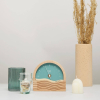 wooden thermometer with personalised turquoise dial
