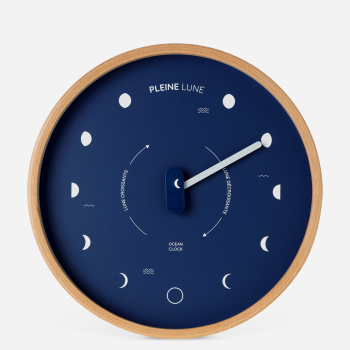 Horloge Lunaire Bleu - Modèle Marine en bois