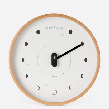 Horloge Lunaire Blanc et noir - Modèle Oyster en bois