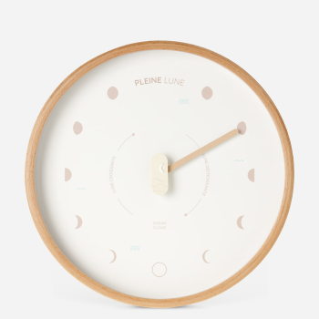 Horloge Lunaire Beige - Modèle Dune en bois