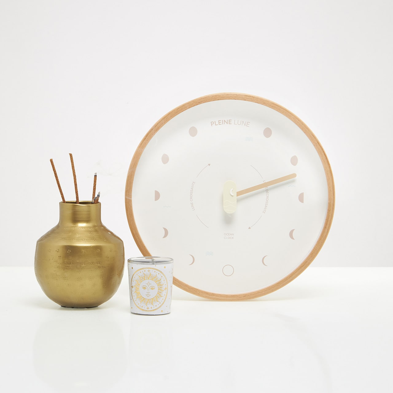 Horloge Lunaire Beige & brun - Modèle Dune moderne
