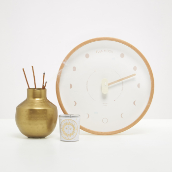 Beige & light brown Lunar Clock - Modern style, design Dune