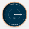 Horloge des marées bleu marine et bois en français