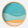 blue and beige tide clock in english