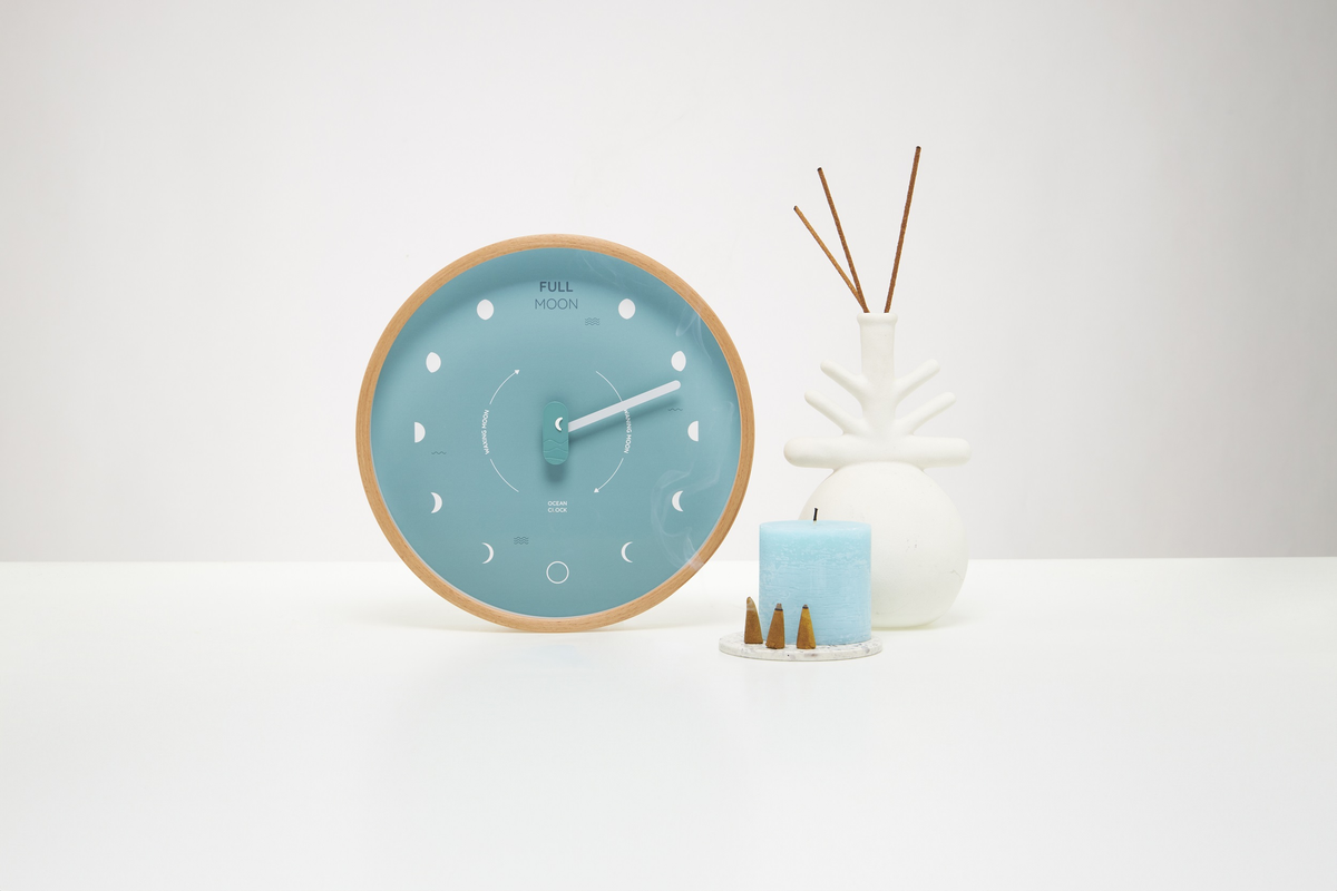 Moon Phase Clock Arctic Blue