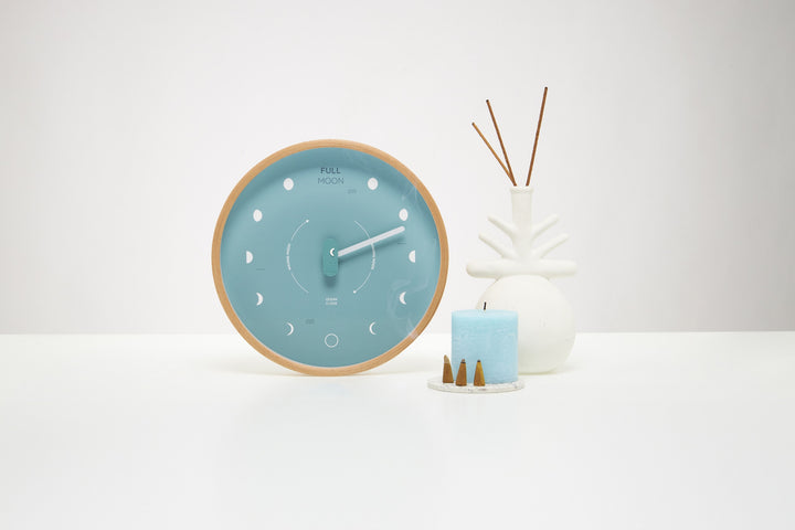 Moon Phase Clock Arctic Blue