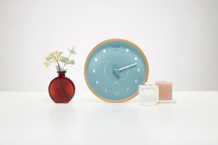 Moon Phase Clock Arctic Blue