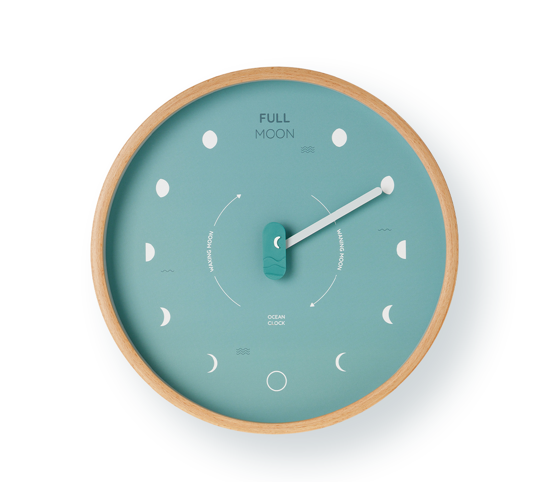 Moon Phase Clock Arctic Blue