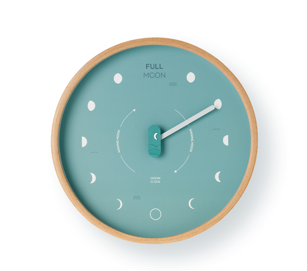 Moon Phase Clock Arctic Blue