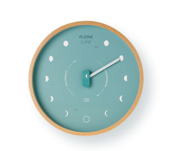 Moon Phase Clock Arctic Blue