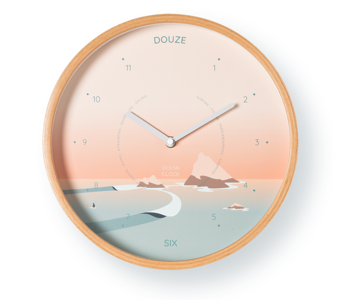 Horloge Murale Unity - Design Moderne Rose Pêche, Balayage Silencieux - Diamètre 30 Cm